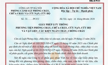 CẬP NHẬT GIẤY PHÉP LƯU THÔNG THIẾT BỊ PCCC - LT31