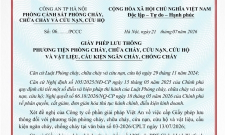 GIẤY PHÉP LƯU THÔNG PHƯƠNG TIỆN PCCC-LT06